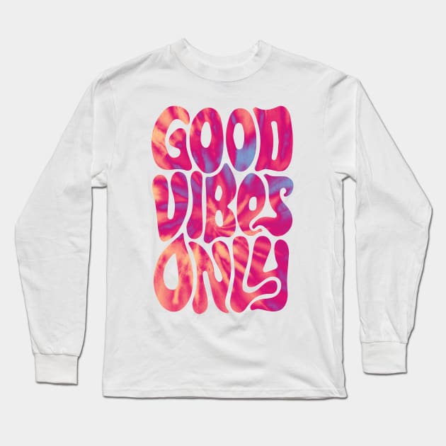 Good Vibes Only | Peach Long Sleeve T-Shirt by visionarysea